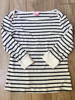 LilllyPulitzer Cotton Boatneck Nautical top size S